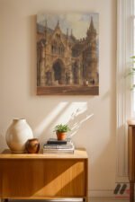 Katedral Suluboya Duvar Tablosu, Modern Ev Dekorasyonu - Görsel 8