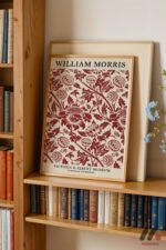 William Morris Kırmızı Desen Duvar Tablosu, Modern Ev Dekorasyonu - Görsel 5