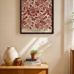 William Morris Kırmızı Desen Duvar Tablosu, Modern Ev Dekorasyonu