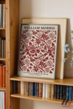 William Morris Kırmızı Desen Duvar Tablosu, Modern Ev Dekorasyonu - Görsel 2