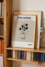 Picasso Çiçek Litografi Duvar Tablosu, Modern Ev Dekorasyonu - Görsel 5
