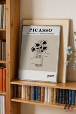 Picasso Çiçek Litografi Duvar Tablosu, Modern Ev Dekorasyonu - Görsel 2