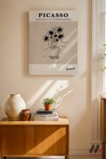 Picasso Çiçek Litografi Duvar Tablosu, Modern Ev Dekorasyonu - Görsel 8
