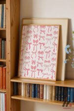 Pembe Kurdele Deseni Duvar Tablosu, Modern Ev Dekorasyonu - Görsel 5