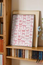 Pembe Kurdele Deseni Duvar Tablosu, Modern Ev Dekorasyonu - Görsel 2