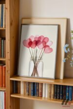 Pembe Balon Buketi Duvar Tablosu, Modern Ev Dekorasyonu - Görsel 2