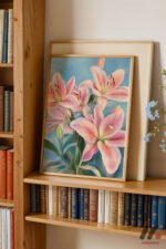 Pembe Zambak Duvar Tablosu, Modern Ev Dekorasyonu - Görsel 5