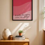 Pembe İspanyolca Söz Posteri Duvar Tablosu, Modern Ev Dekorasyonu