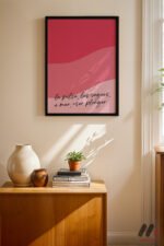 Pembe İspanyolca Söz Posteri Duvar Tablosu, Modern Ev Dekorasyonu