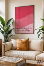 Pembe İspanyolca Söz Posteri Duvar Tablosu, Modern Ev Dekorasyonu - Görsel 3