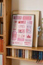 Pembe Bilet Kolajı Duvar Tablosu, Modern Ev Dekorasyonu - Görsel 2