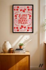 I Love You Berry Much Duvar Tablosu, Modern Ev Dekorasyonu