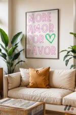 More Amor Por Favor Tipografi Duvar Tablosu, Modern Ev Dekorasyonu - Görsel 3