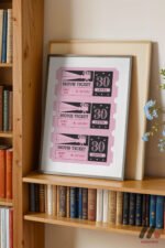 Pembe Sinema Bileti Duvar Tablosu, Modern Ev Dekorasyonu - Görsel 2