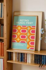 Retro Music Fest Posteri Duvar Tablosu, Modern Ev Dekorasyonu - Görsel 5