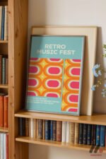 Retro Music Fest Posteri Duvar Tablosu, Modern Ev Dekorasyonu - Görsel 2