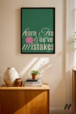 Learn From Mistakes Tipografi Duvar Tablosu, Modern Ev Dekorasyonu