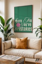 Learn From Mistakes Tipografi Duvar Tablosu, Modern Ev Dekorasyonu - Görsel 3