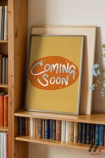 Coming Soon Turuncu Poster Duvar Tablosu, Modern Ev Dekorasyonu - Görsel 2