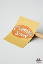 Coming Soon Turuncu Poster Duvar Tablosu, Modern Ev Dekorasyonu - Görsel 7