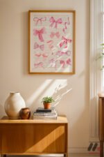 Pembe Kurdele Kolajı Duvar Tablosu, Modern Ev Dekorasyonu - Görsel 4