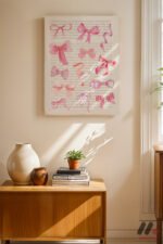 Pembe Kurdele Kolajı Duvar Tablosu, Modern Ev Dekorasyonu - Görsel 8