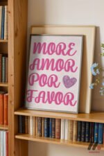 More Amor Por Favor Pembe Duvar Tablosu, Modern Ev Dekorasyonu - Görsel 2
