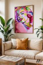 Pop Art Kadın Portresi Duvar Tablosu, Modern Ev Dekorasyonu - Görsel 6