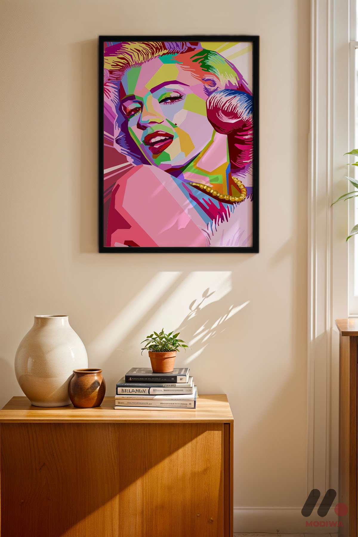 mdw-tbl-0362_ab4-3.jpg Pop Art Kadın Portresi Duvar Tablosu, Modern Ev Dekorasyonu - Görsel 1