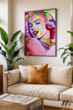 Pop Art Kadın Portresi Duvar Tablosu, Modern Ev Dekorasyonu - Görsel 3