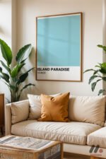 Island Paradise Renk Kartı Duvar Tablosu, Huzurlu Ev Dekorasyonu - Görsel 6