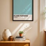 Island Paradise Renk Kartı Duvar Tablosu, Huzurlu Ev Dekorasyonu