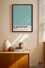 Island Paradise Renk Kartı Duvar Tablosu, Huzurlu Ev Dekorasyonu