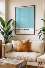 Island Paradise Renk Kartı Duvar Tablosu, Huzurlu Ev Dekorasyonu - Görsel 3