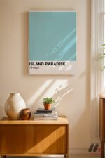 Island Paradise Renk Kartı Duvar Tablosu, Huzurlu Ev Dekorasyonu - Görsel 2