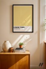 Lemon Tonic Renk Kartı Duvar Tablosu, Huzurlu Ev Dekorasyonu