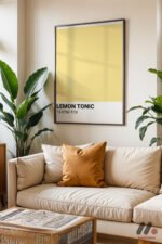 Lemon Tonic Renk Kartı Duvar Tablosu, Huzurlu Ev Dekorasyonu - Görsel 3