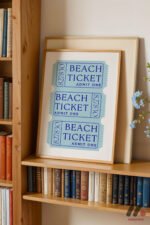 Beach Ticket Retro Poster Duvar Tablosu, Huzurlu Ev Dekorasyonu - Görsel 5