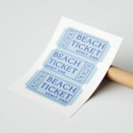 Beach Ticket Retro Poster Duvar Tablosu, Huzurlu Ev Dekorasyonu