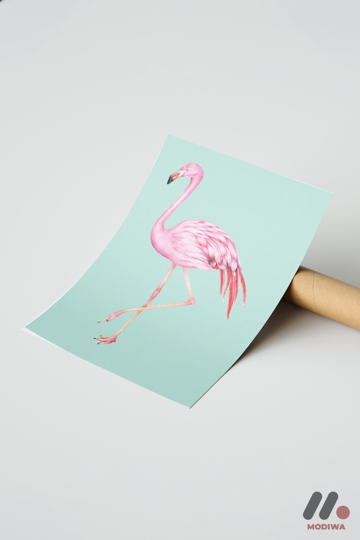 mdw-tbl-0427_ab7-4.jpg Flamingo İllüstrasyonu Duvar Tablosu, Hayvan Severlere Hediye - Görsel 1