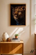 Leopar Portresi Duvar Tablosu, Hayvan Severlere Hediye - Görsel 4