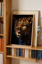 Leopar Portresi Duvar Tablosu, Hayvan Severlere Hediye - Görsel 5