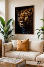Leopar Portresi Duvar Tablosu, Hayvan Severlere Hediye - Görsel 6