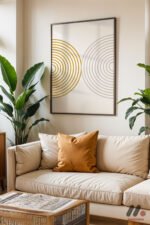 Altın Daireler Minimal Duvar Tablosu, Modern Ev Dekorasyonu - Görsel 3