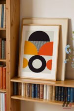Bauhaus Turuncu Daire Kompozisyon Duvar Tablosu, Modern Ev Dekorasyonu - Görsel 5