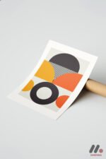 Bauhaus Turuncu Daire Kompozisyon Duvar Tablosu, Modern Ev Dekorasyonu - Görsel 7