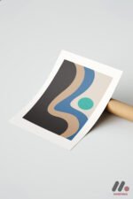 Bauhaus Organik Form Mavi Duvar Tablosu, Modern Ev Dekorasyonu - Görsel 7