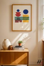 Bauhaus Geometrik Denge Duvar Tablosu, Modern Ev Dekorasyonu - Görsel 4