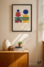 Bauhaus Geometrik Denge Duvar Tablosu, Modern Ev Dekorasyonu