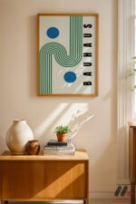 Bauhaus Yeşil Çizgi Tipografi Duvar Tablosu, Modern Ev Dekorasyonu - Görsel 4